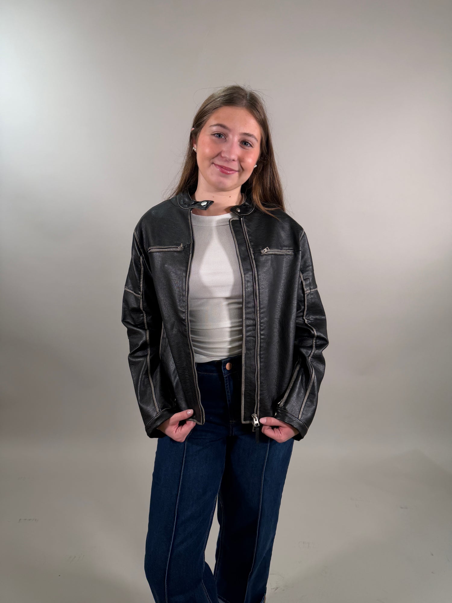 Relaxed Fit Moto Jacket