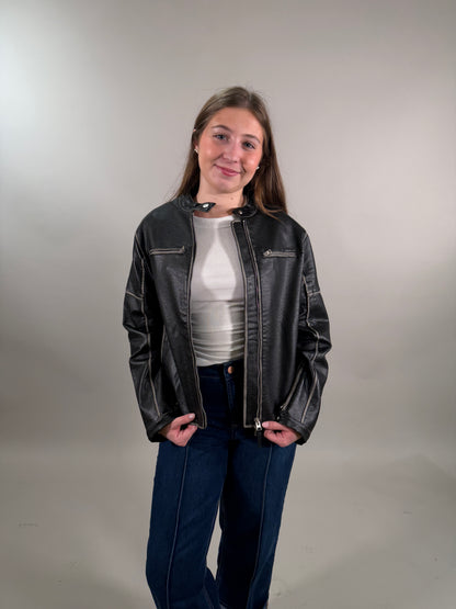 Relaxed Fit Moto Jacket