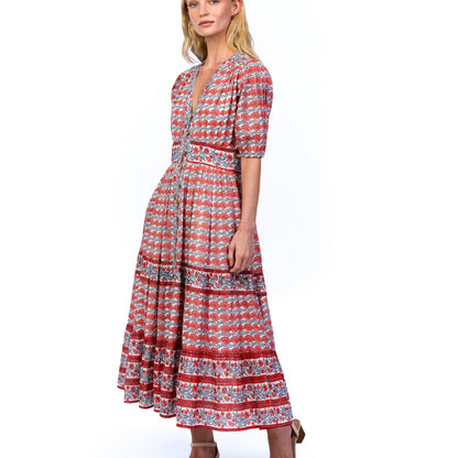 Rose Tiered Maxi Dress