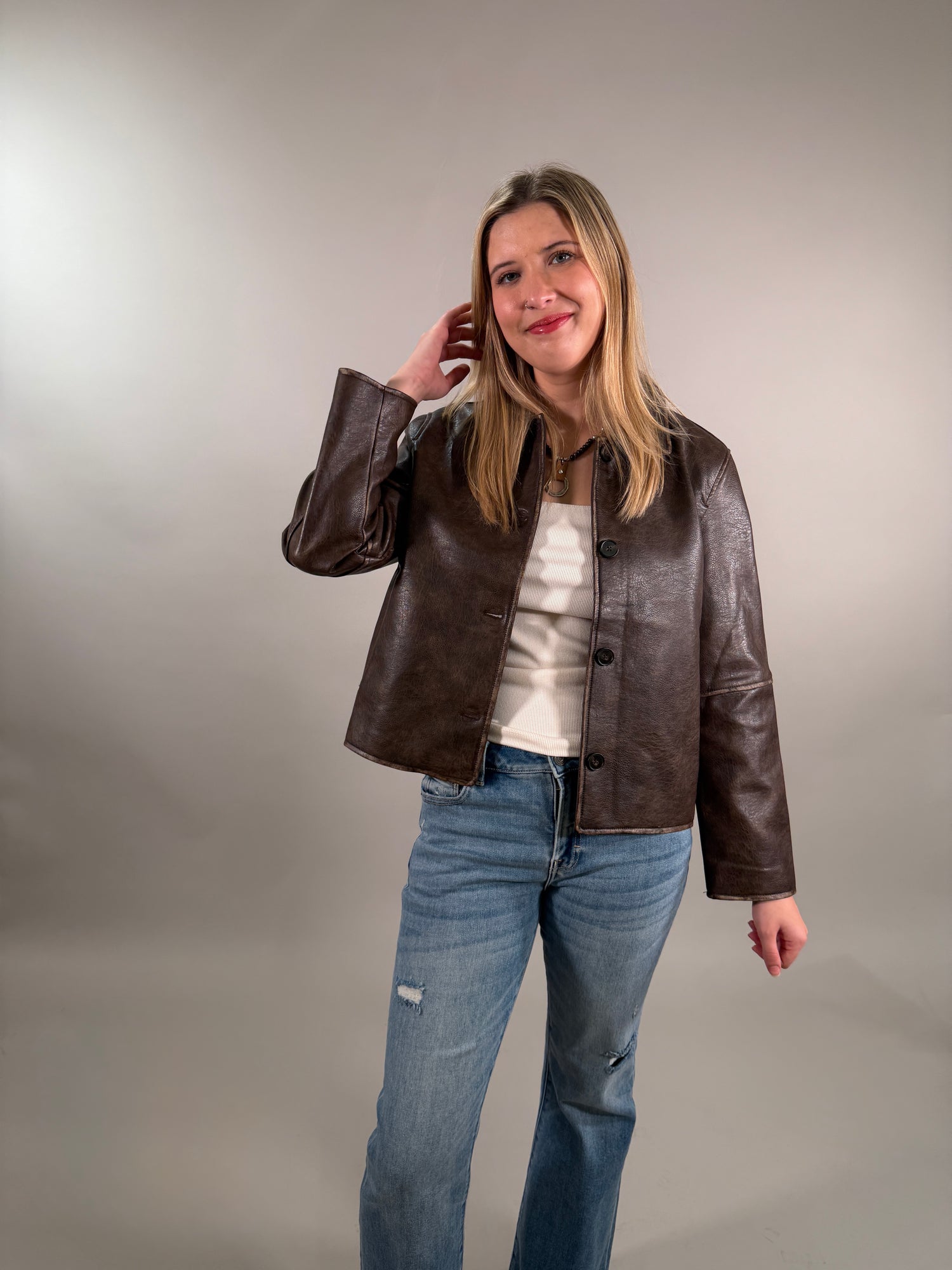 Distressed Leather Jacket