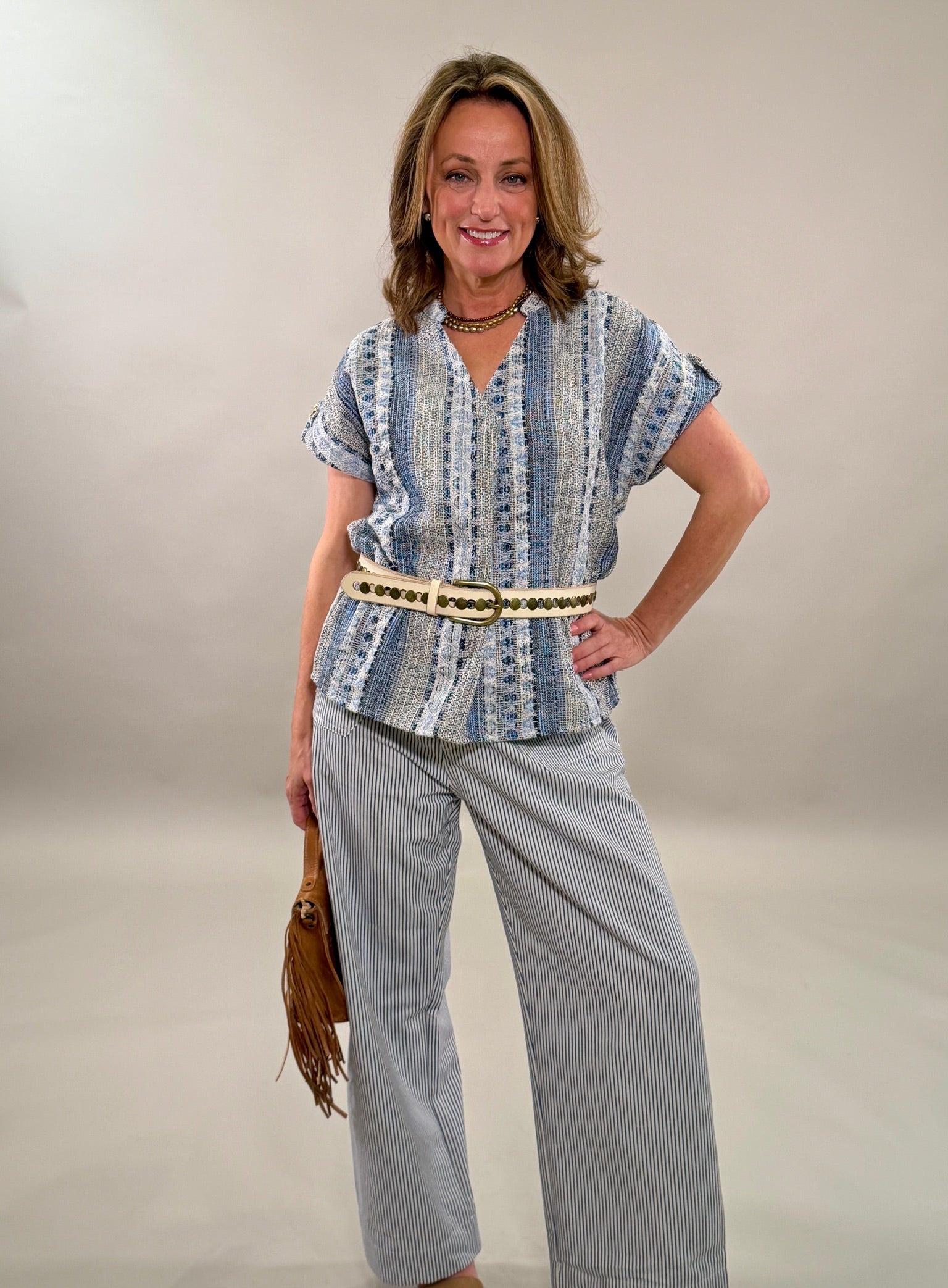 Structured Tweed Statement Top