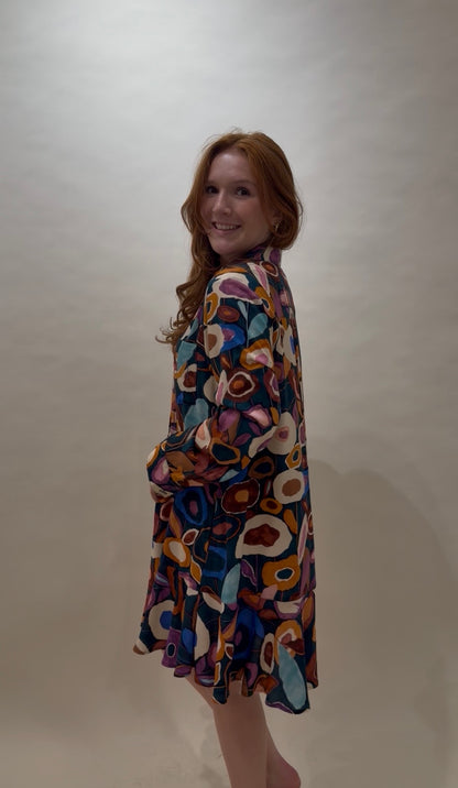 Uncle Frank Abstract Print Shirtdress
