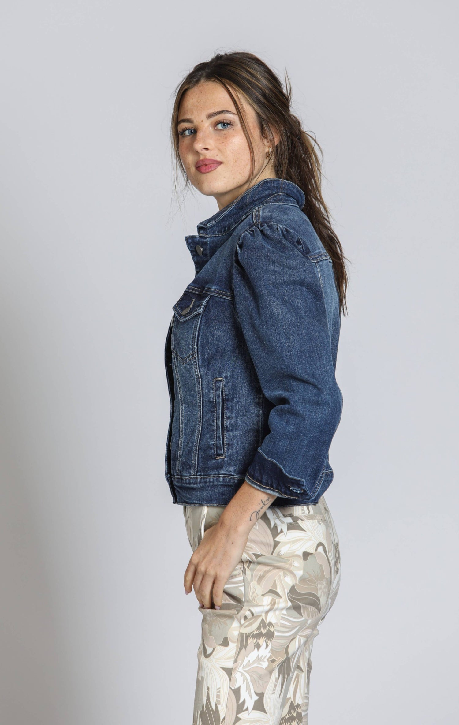 Puff Sleeve Jean Jacket