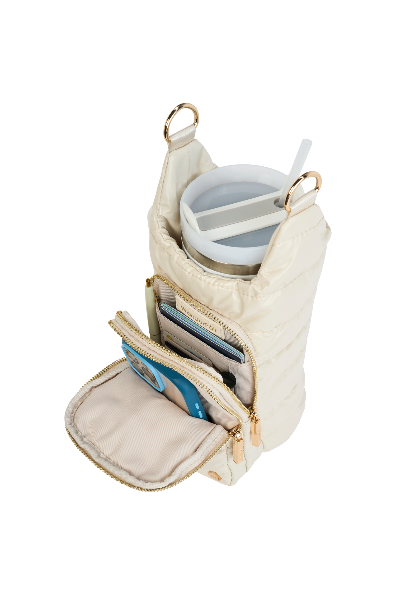 HydroBag® HANDLE™ - Ivory Lacquer with Solid Vegan Leather Trimmed Strap