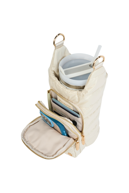 HydroBag® HANDLE™ - Ivory Lacquer with Solid Vegan Leather Trimmed Strap