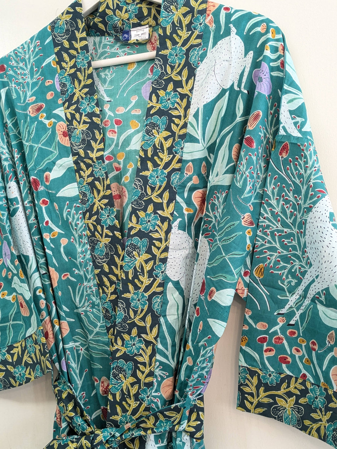 Whimsy &amp; Wildflowers Teal Kimono Rob
