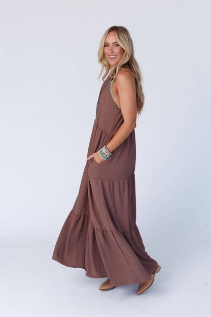 Waffle Tiered Maxi Dress