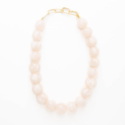 Iris Large Resin Bead Necklace Milky White Wholesale
