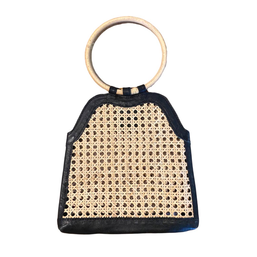 Cane &amp; Leather Tote Bag