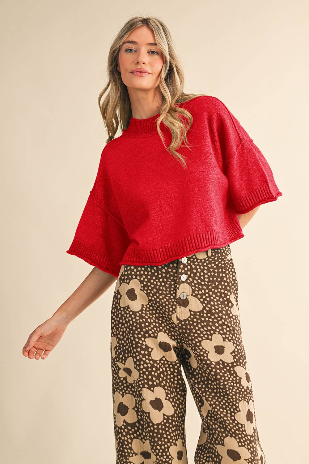 Effortless Marled Knit Mock Neck