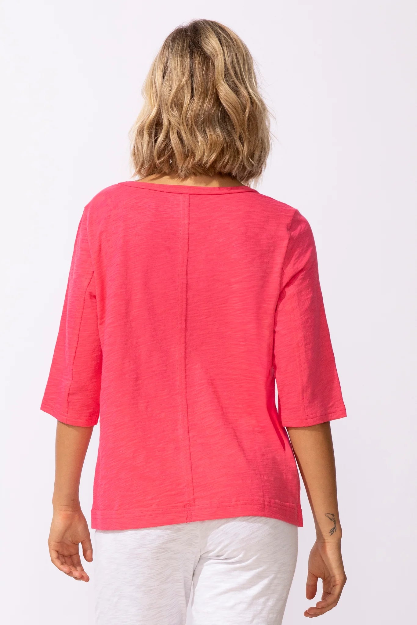 Cotton Slub Seamed Elbow Tee