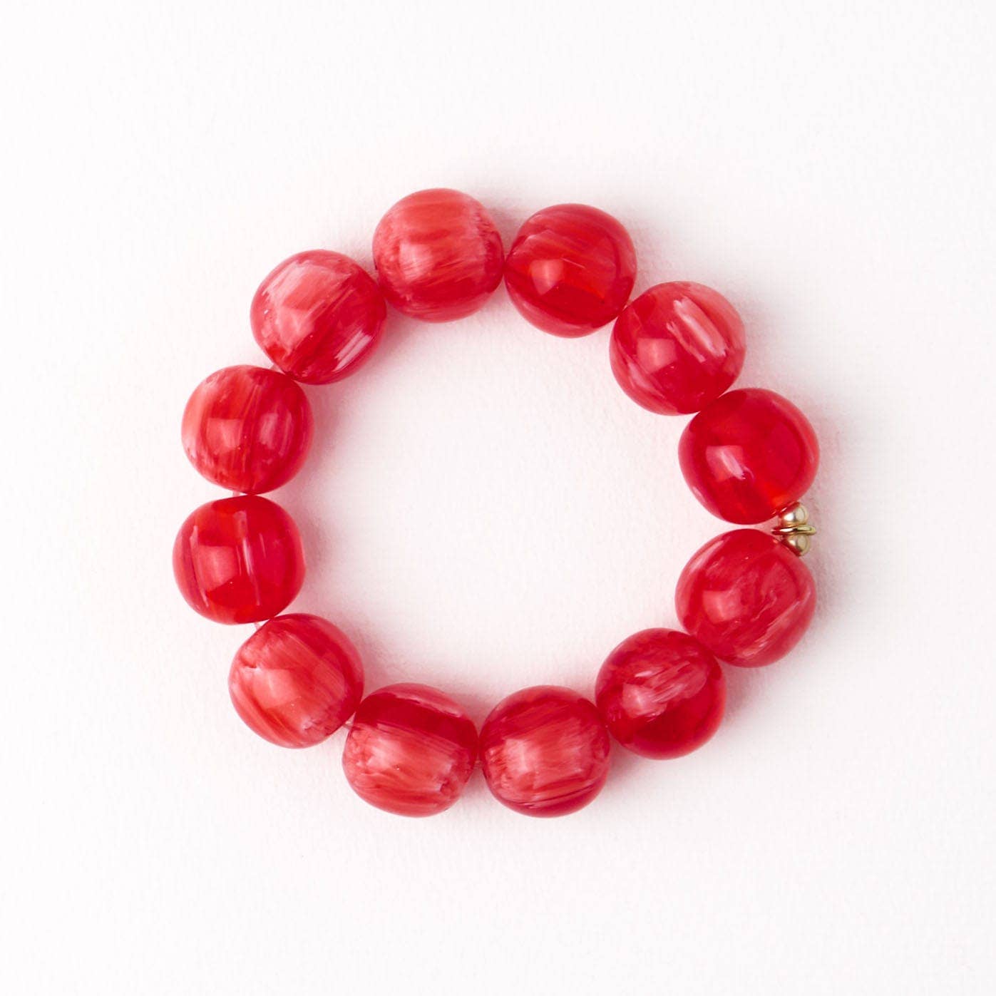 Red Resin Large Bead Bracelet Red