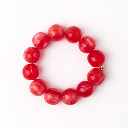 Red Resin Large Bead Bracelet Red