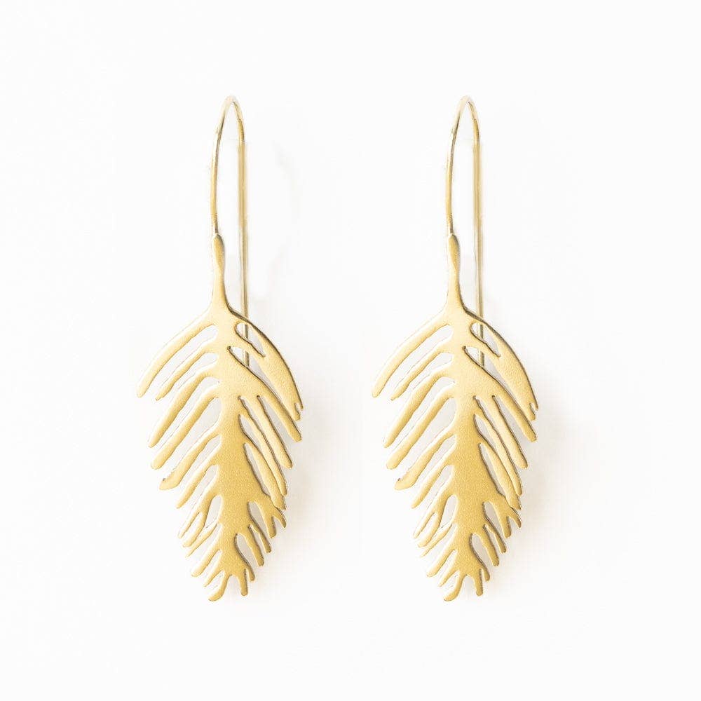 Flora Small Palm Leaf Earrings