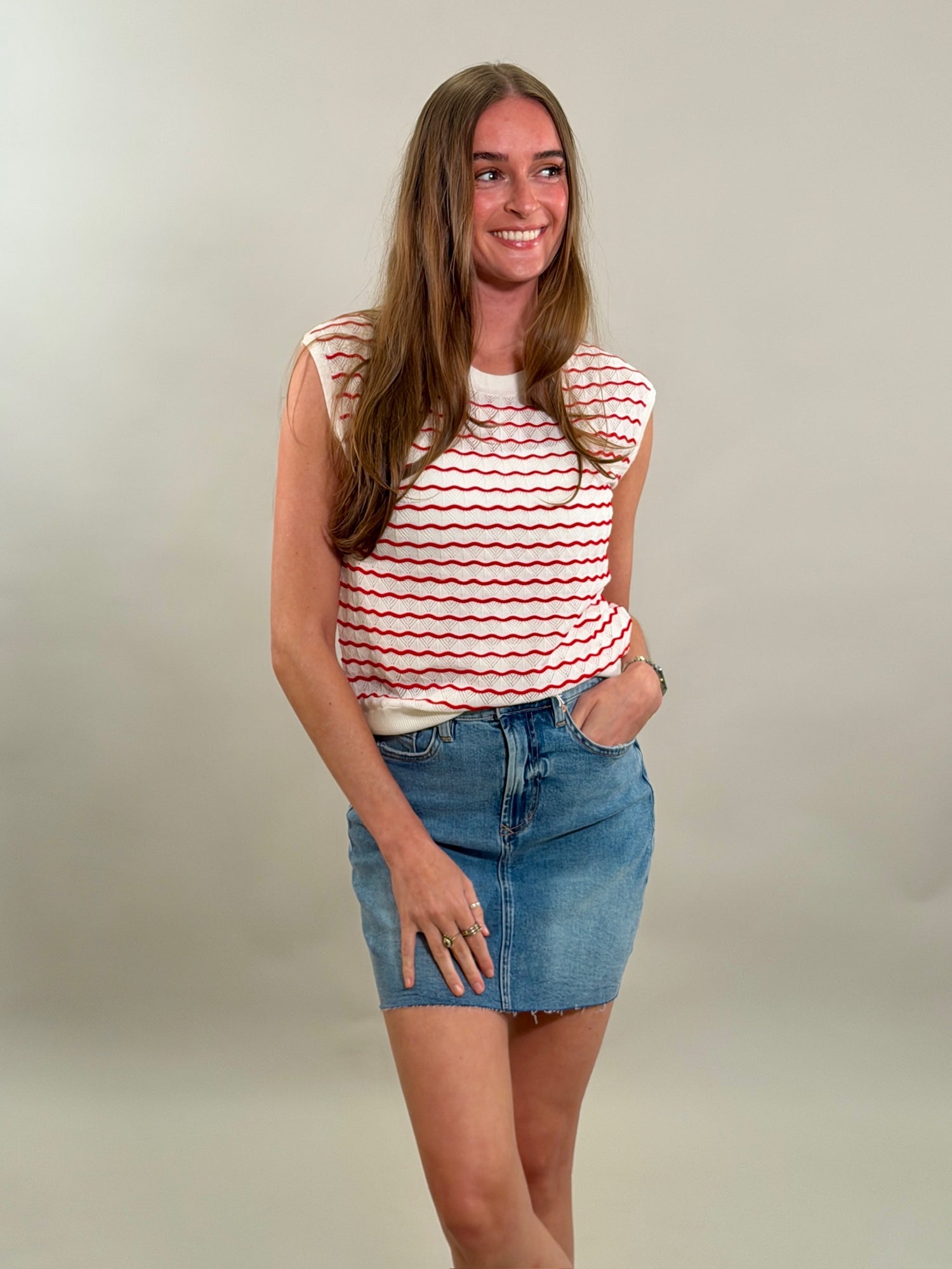 Striped Sleeveless Sweater