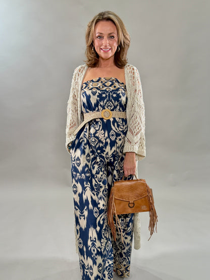 Patterned Wide Leg Jumpsuit