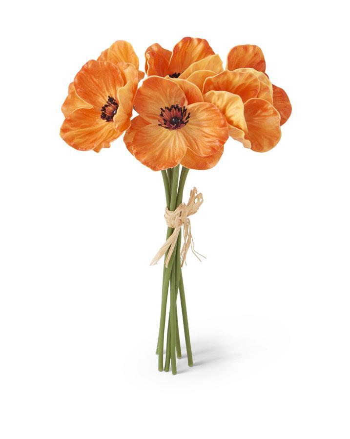 11-Inch Orange Real Touch Mini Poppy Bundle (6 Stems)