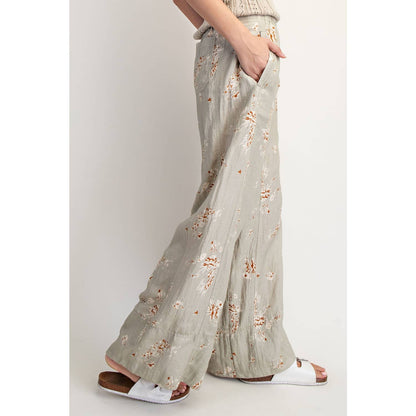 Vintage Floral Pull On Pants