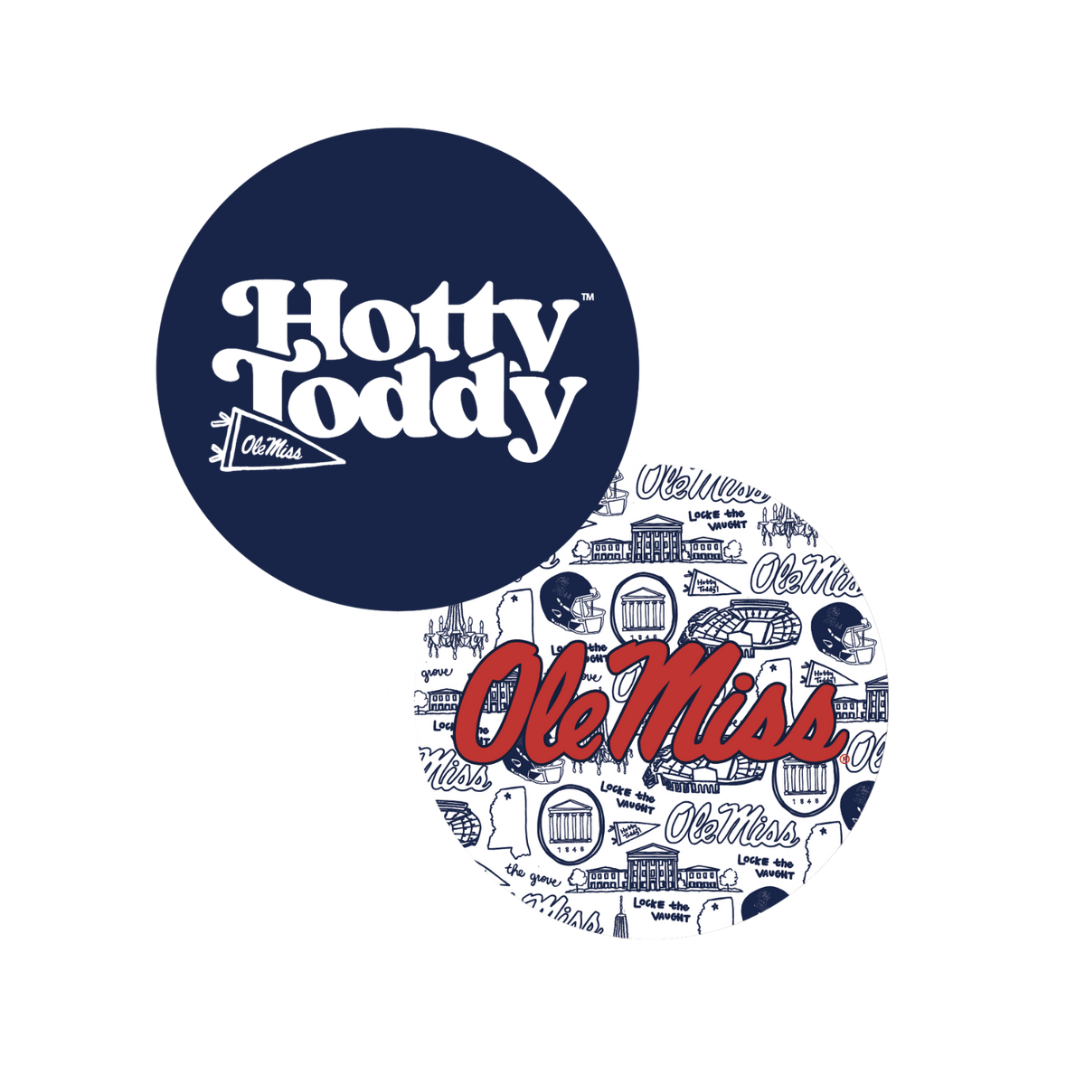 The University of Mississippi (Ole Miss) - Drink Coasters, Set of 25