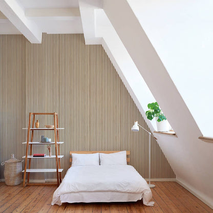 Reeded Wood Peel and Stick Wallpaper, 28 sq. ft.
