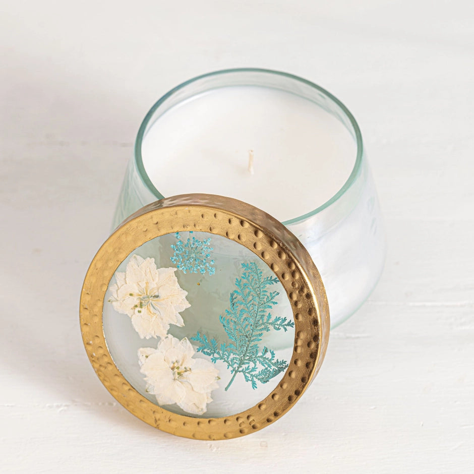 Pacific Coast Medium Watercolor Pressed Floral Candle