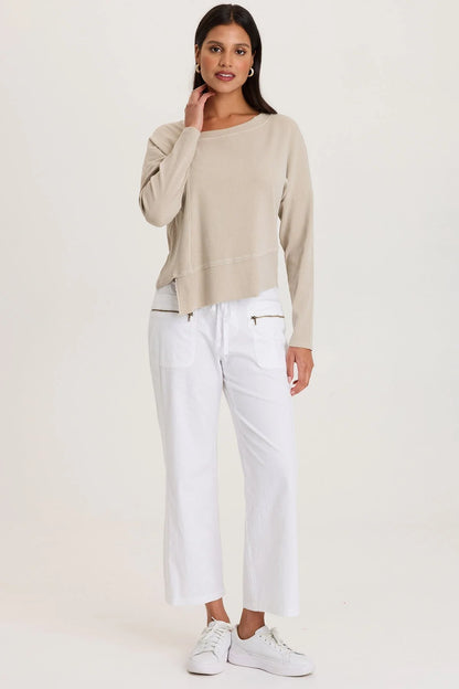 Asymmetrical Ribbed Knit Long Sleeve