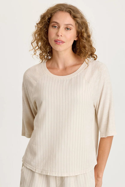 Relaxed Pinstripe Snap-Back Tee