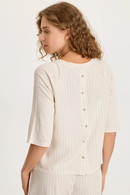 Relaxed Pinstripe Snap-Back Tee