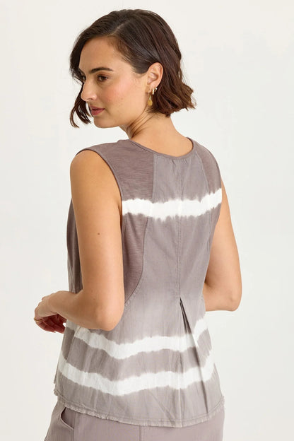 Mazie Linen-Jersey V-Neck Tank