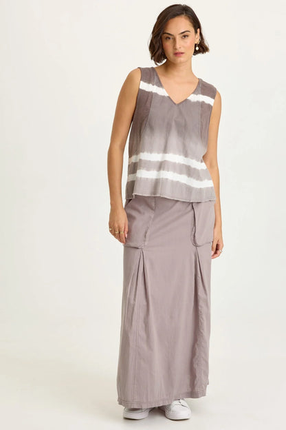 Mazie Linen-Jersey V-Neck Tank