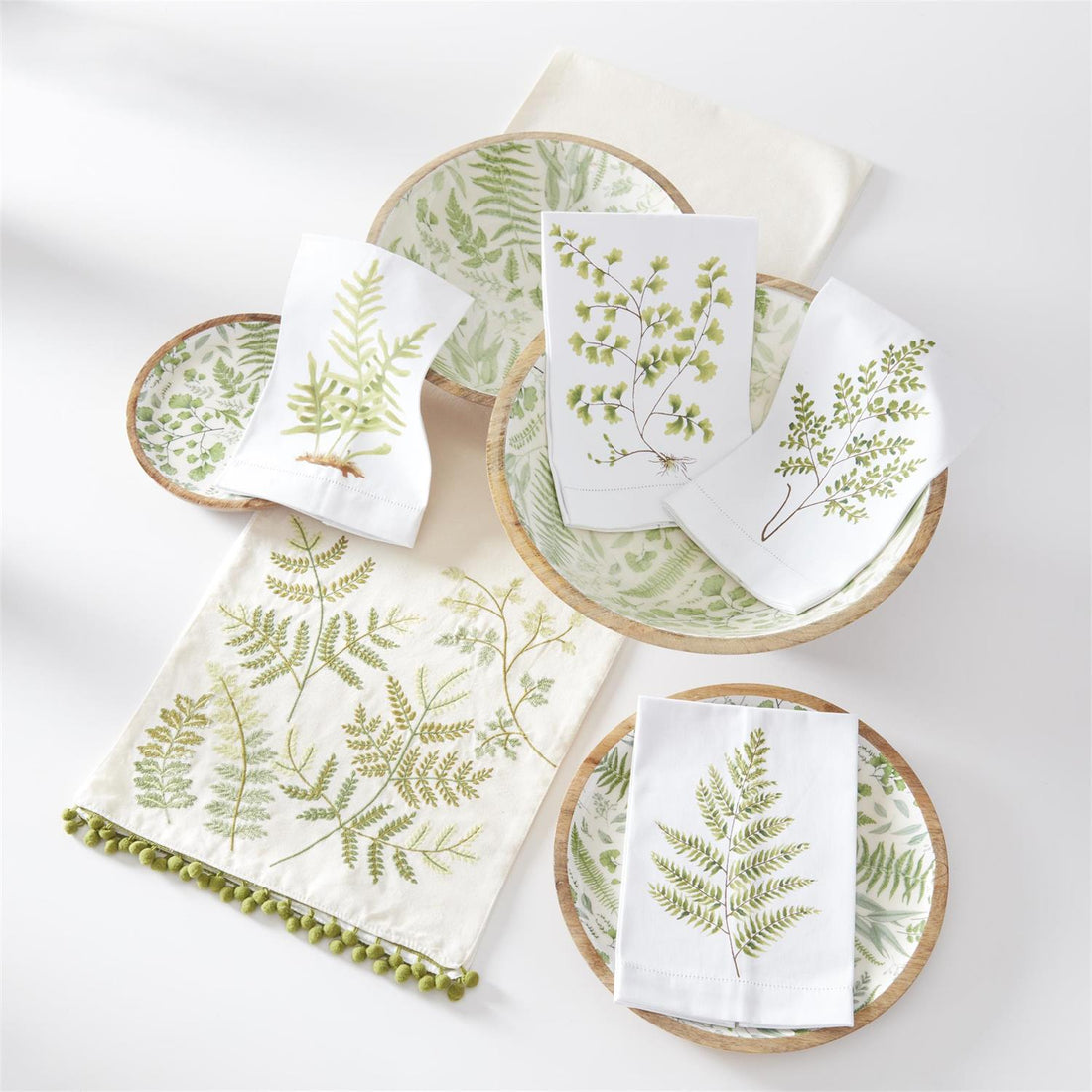 Assorted Fern Handpainted Cotton Guest Towels (4 Styles)