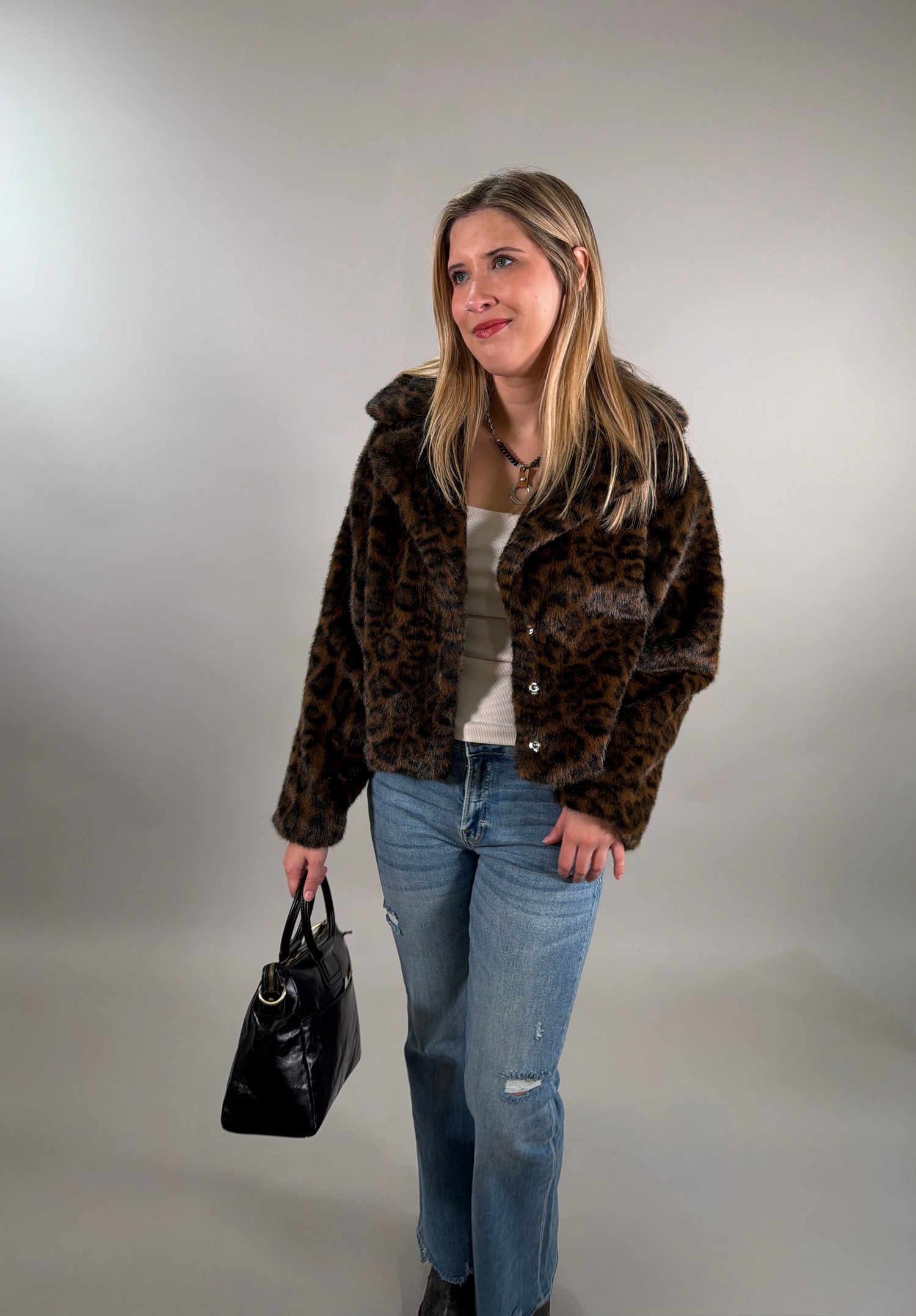 Leopard Faux Fur Jacket