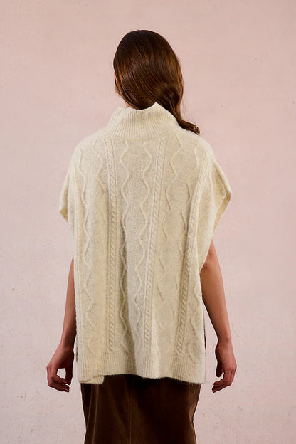 Poncho Style Sleeveless Sweater