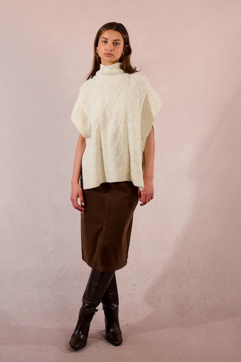 Poncho Style Sleeveless Sweater