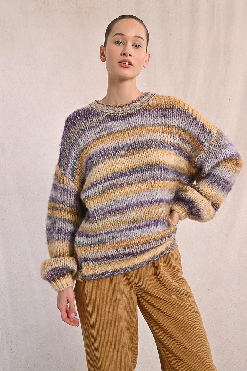 Oversized Multicolored Mauve Sweater