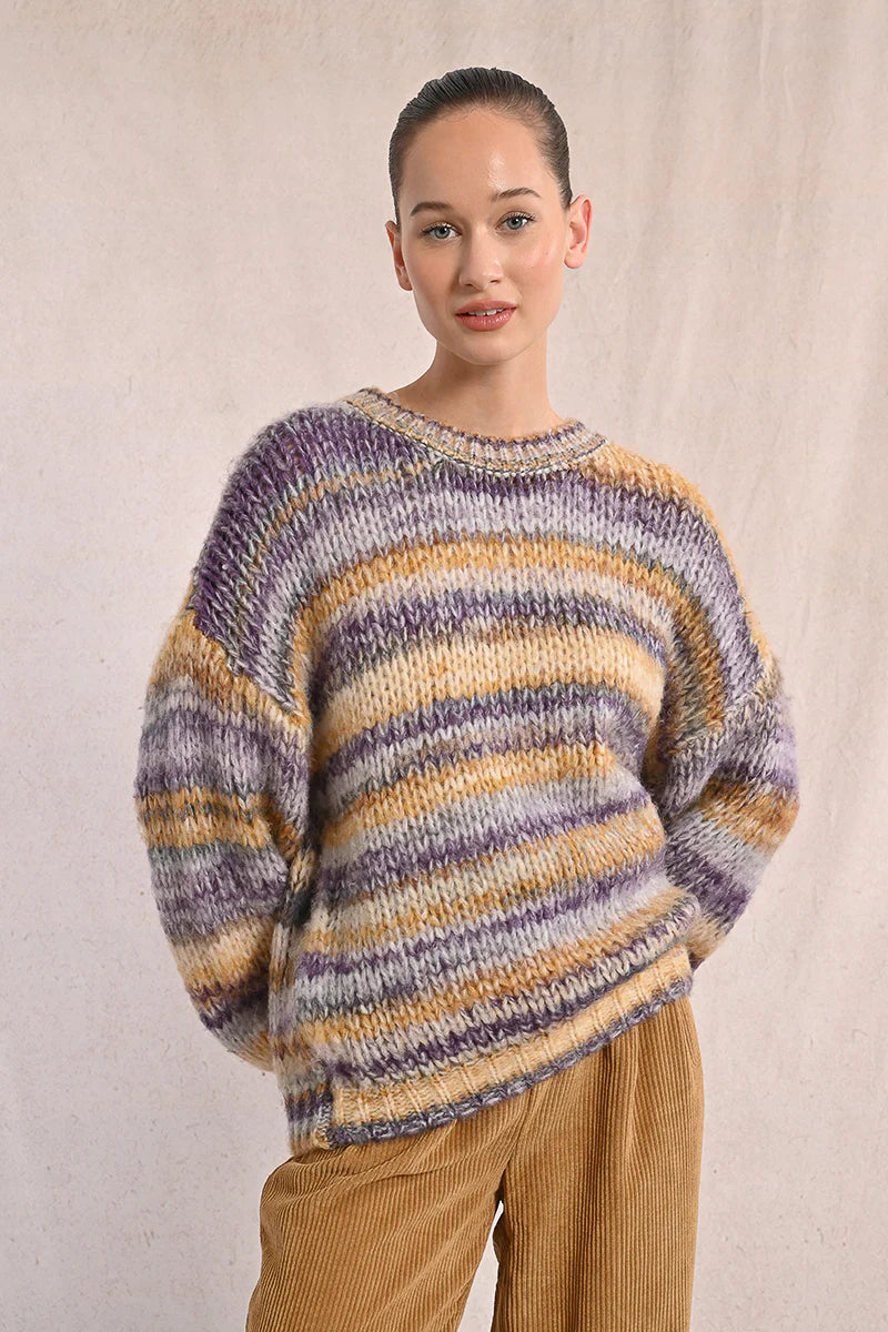 Oversized Multicolored Mauve Sweater