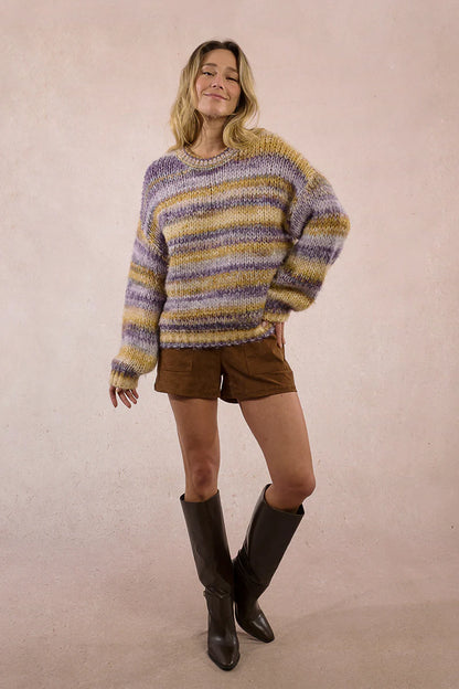 Oversized Multicolored Mauve Sweater