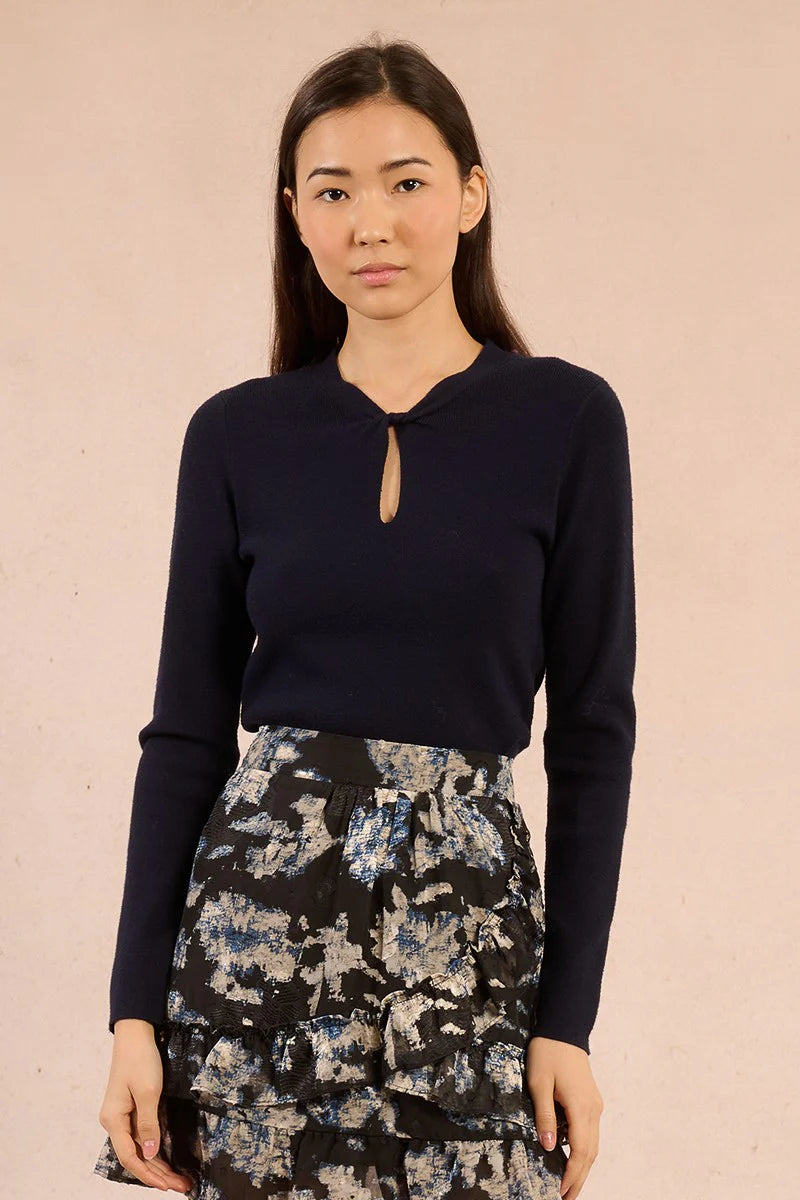 Teardrop Opening Knitted Sweater