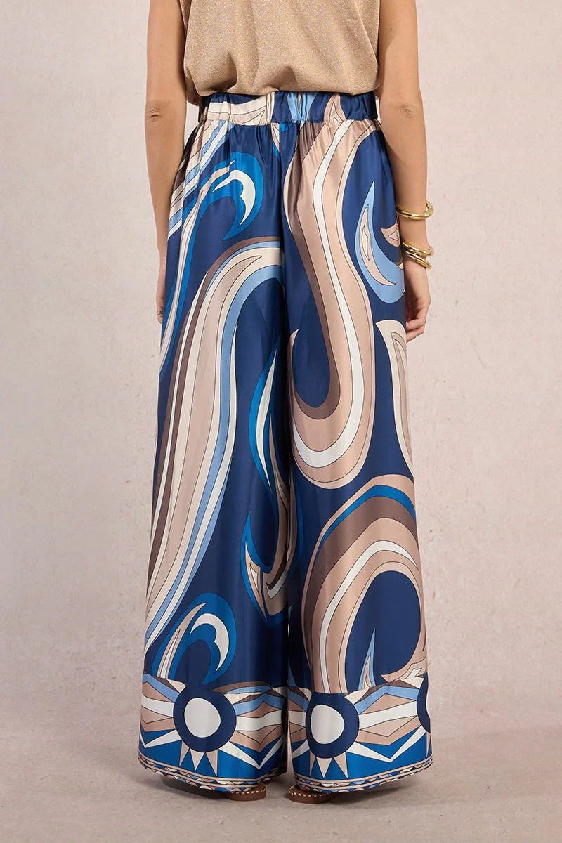 Printed Wide Leg Trousers