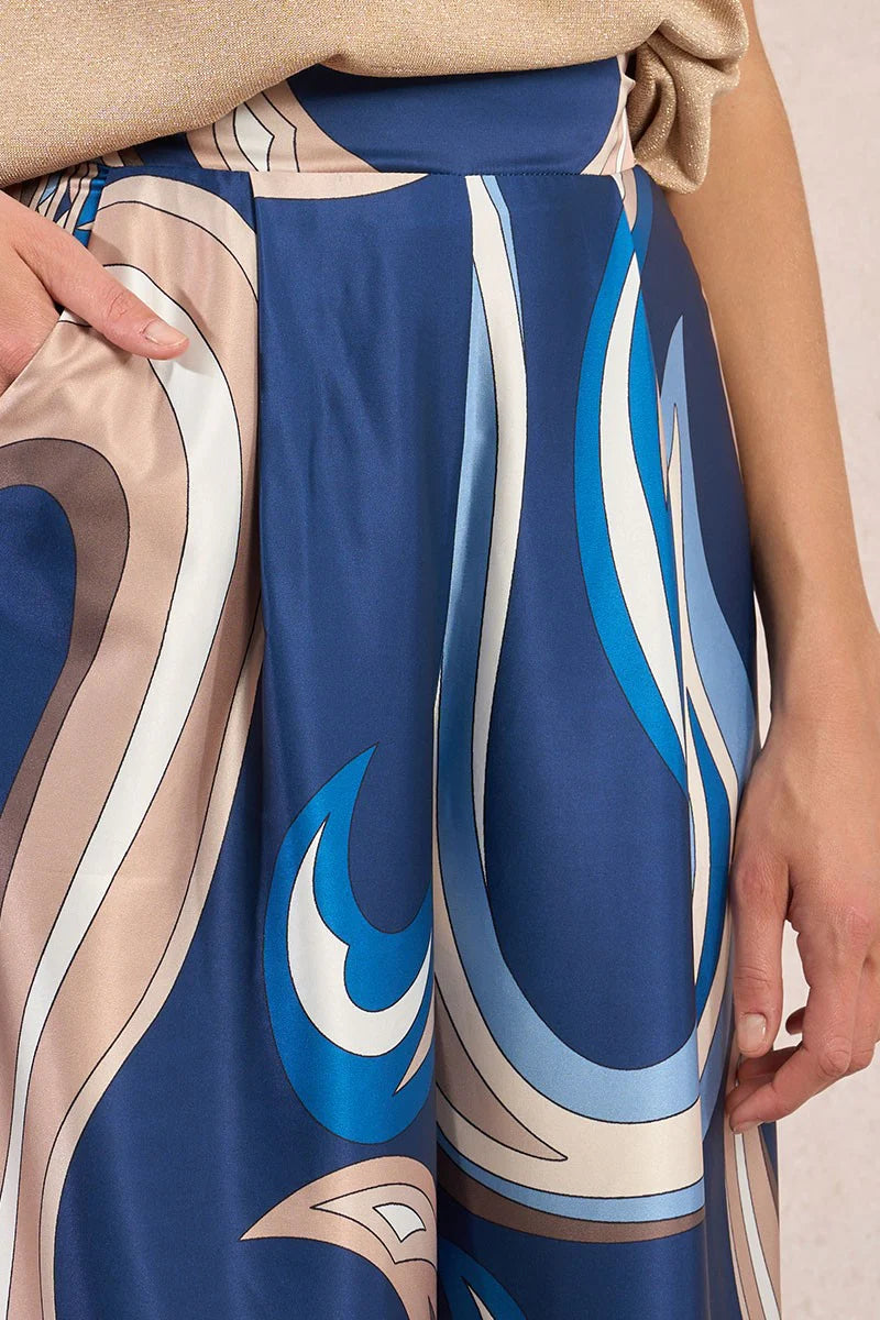 Printed Wide Leg Trousers