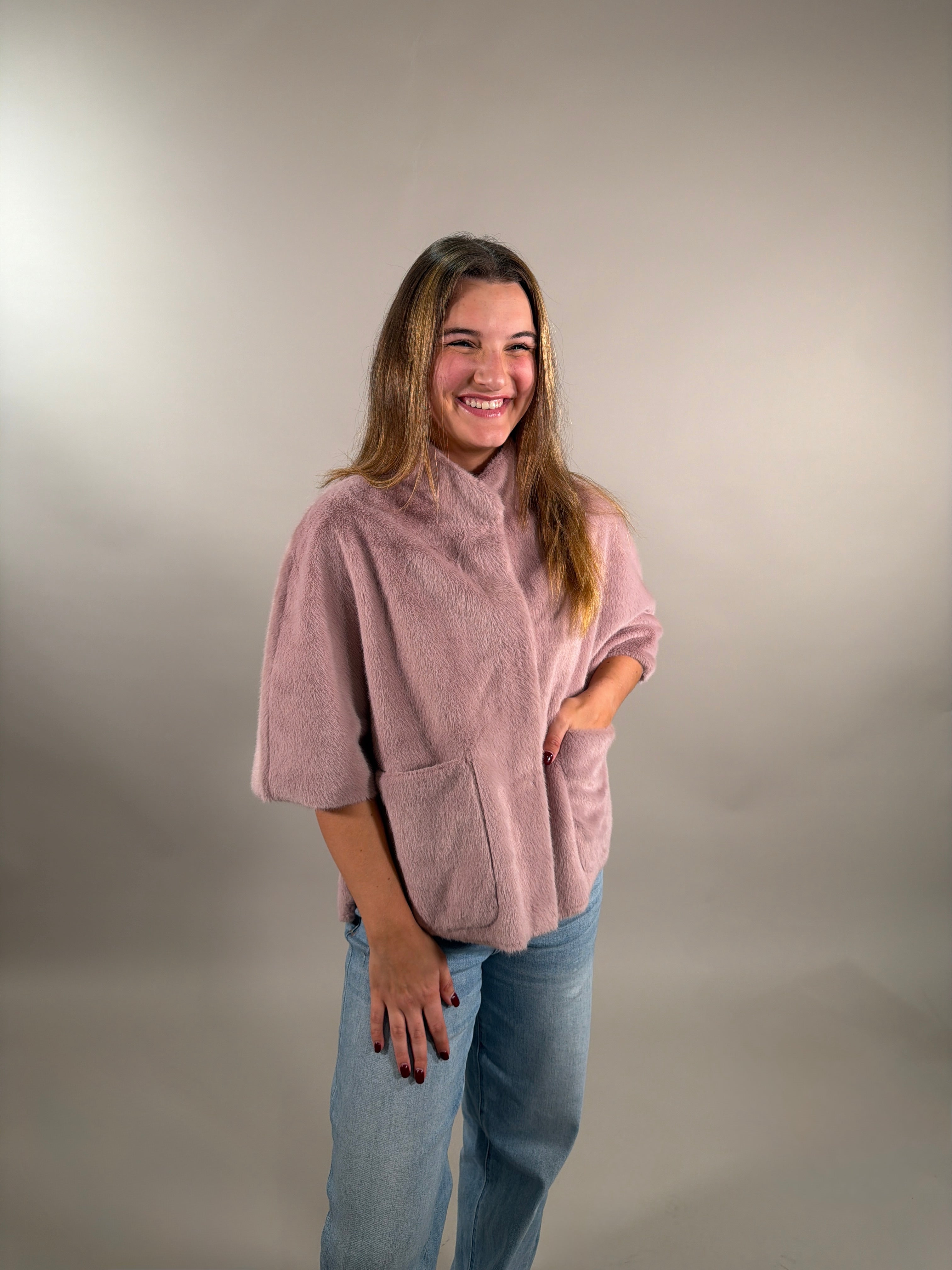 Statement Poncho Jacket with Pockets