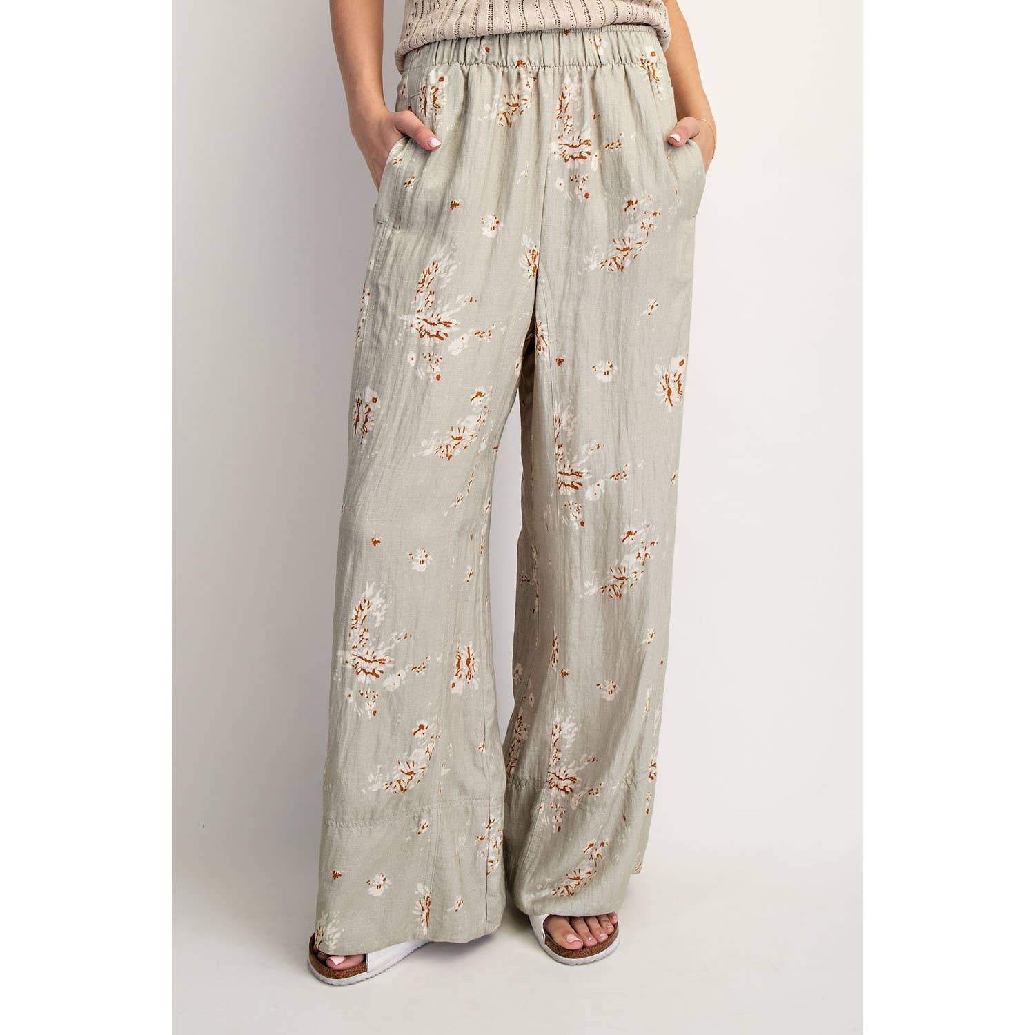 Vintage Floral Pull On Pants