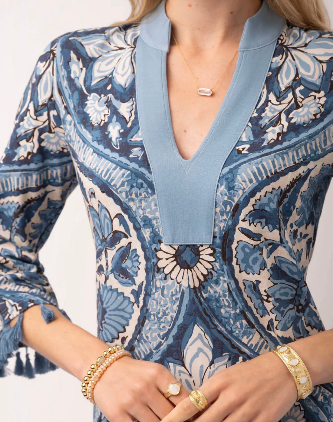 Printed Tassel Maxi Dress