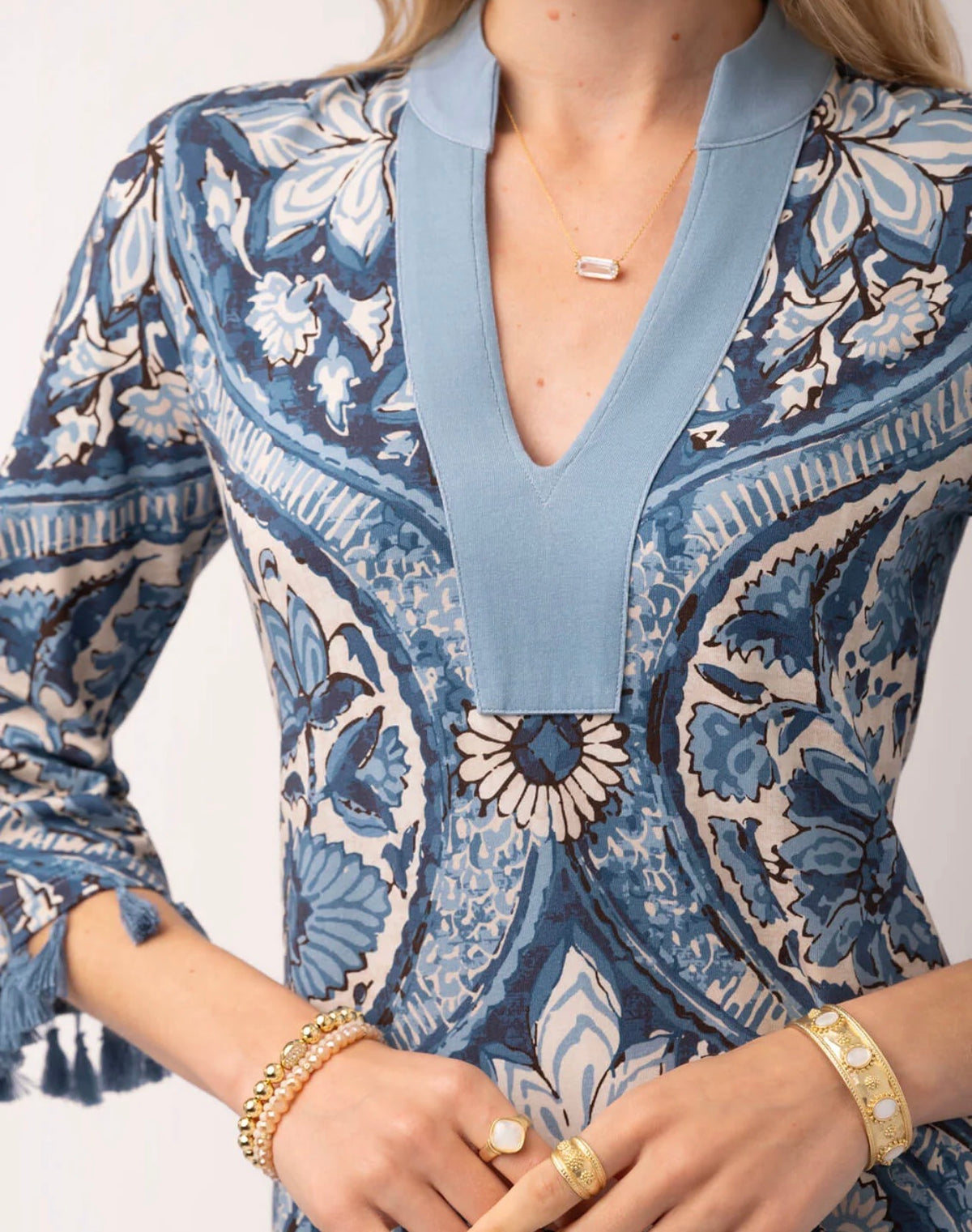 Printed Tassel Maxi Dress