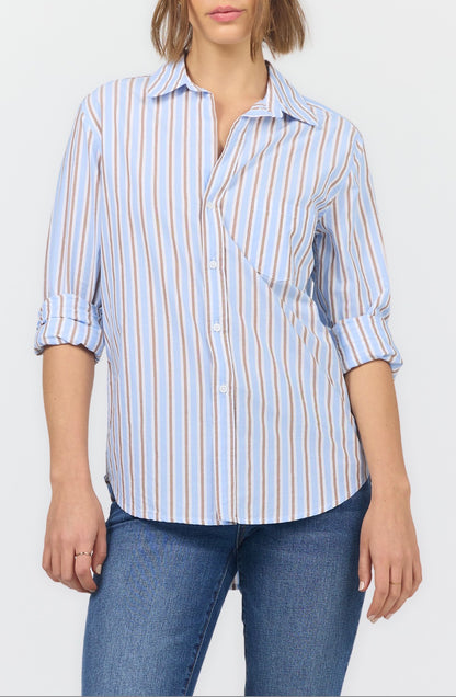 Powder Blue Striped Button Up