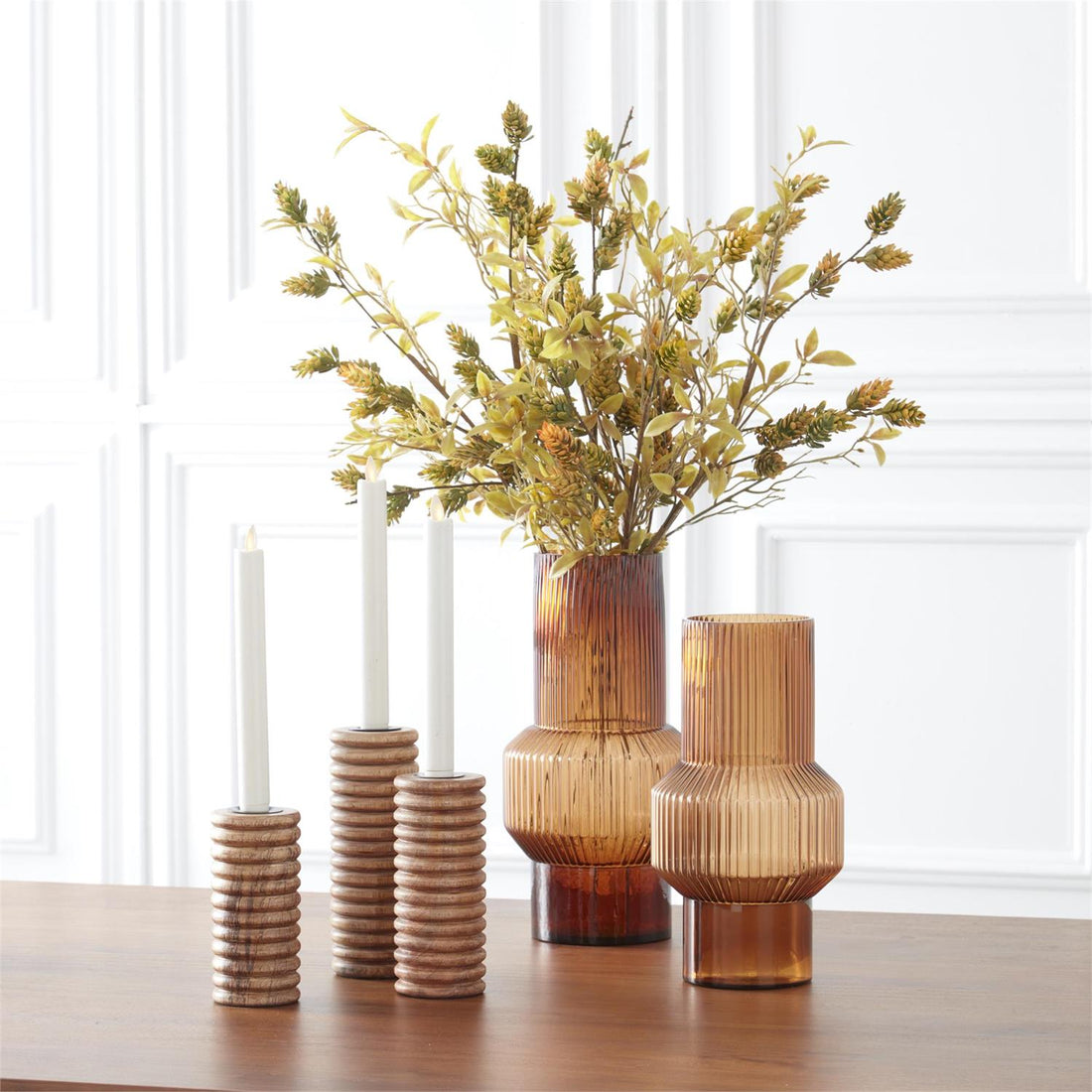 2 Pack 6 Inch White Wax Luminara Indoor Taper Candles