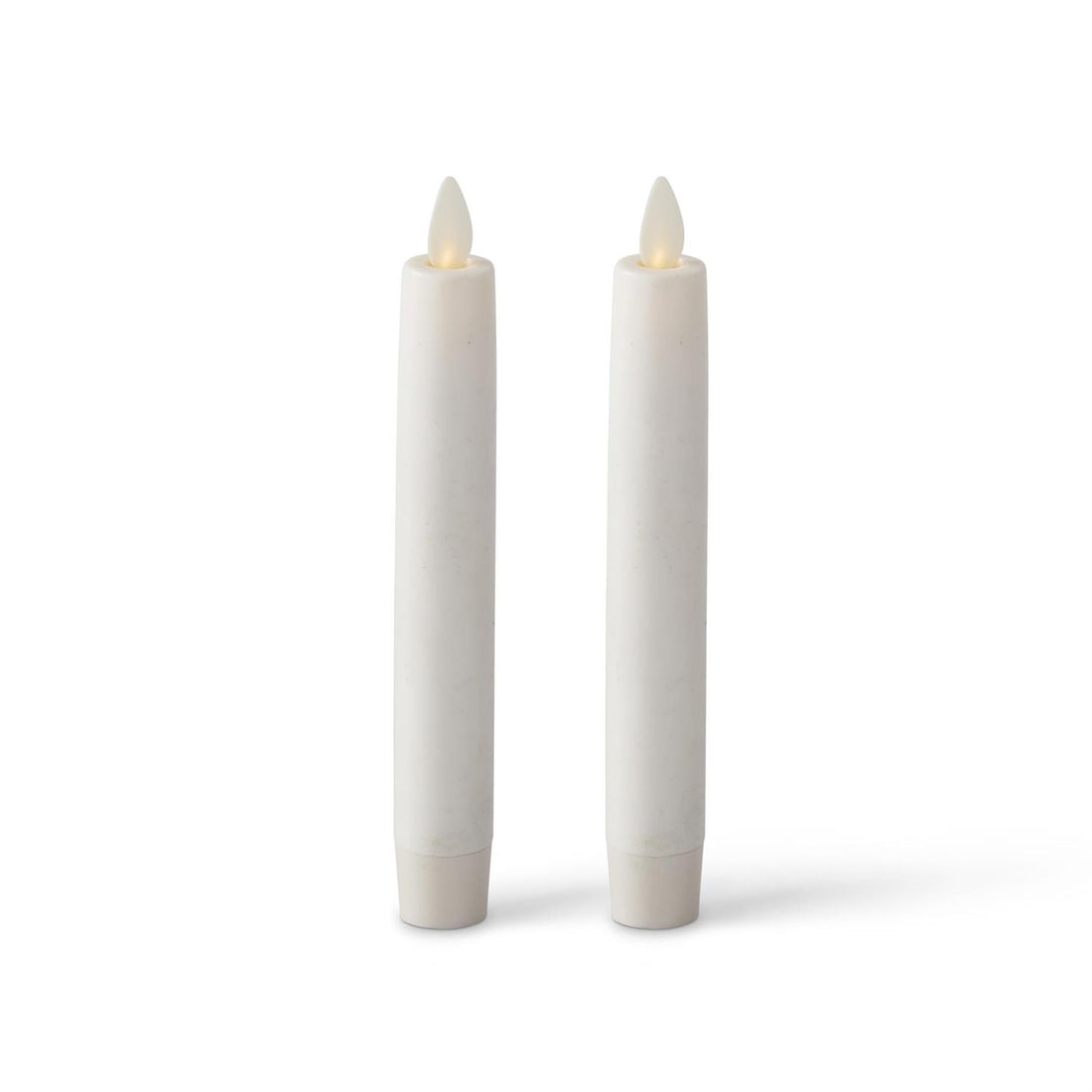 2 Pack 6 Inch White Wax Luminara Indoor Taper Candles