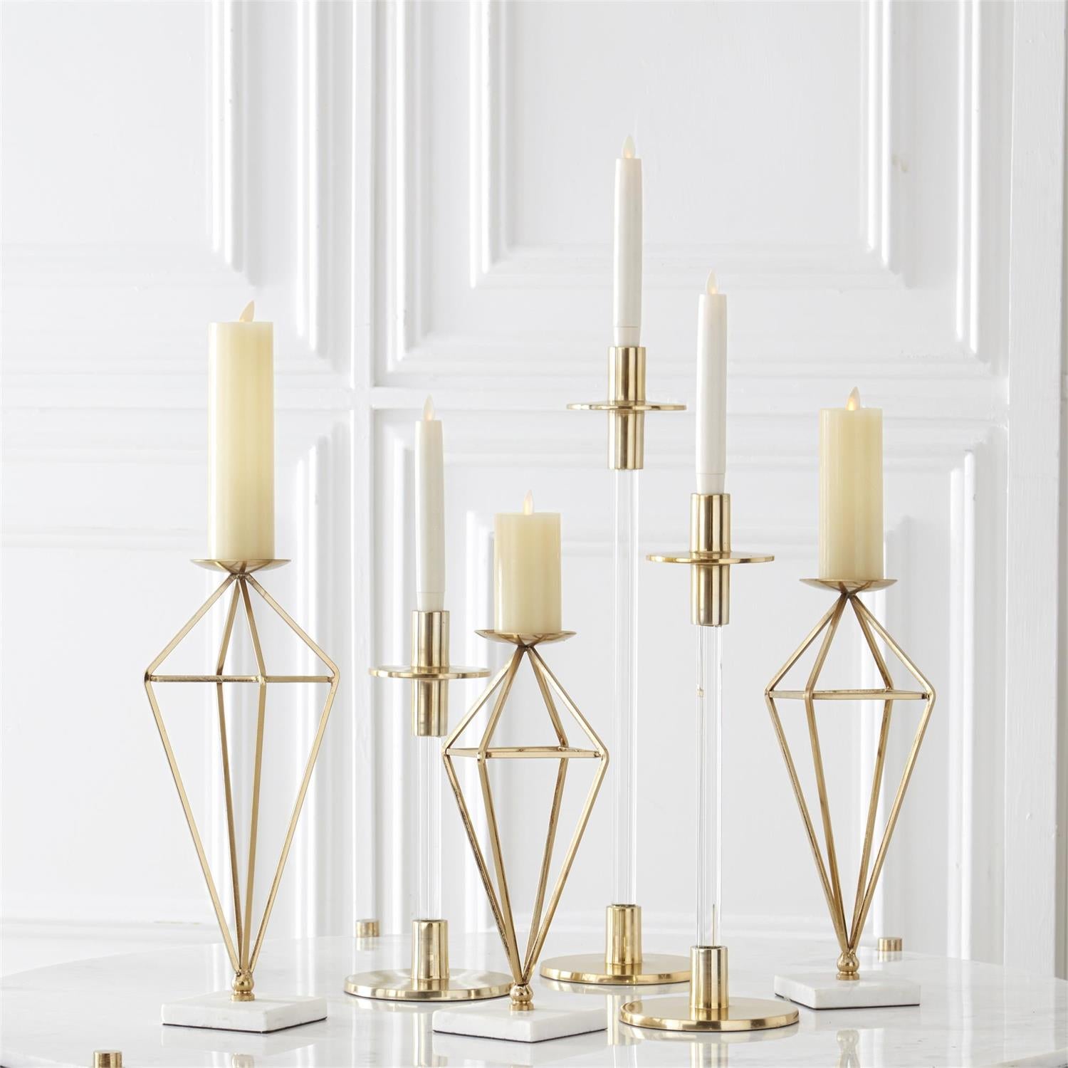 2 Pack 6 Inch White Wax Luminara Indoor Taper Candles