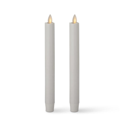 2 Pack 9.5 Inch White Wax Luminara Taper Candles