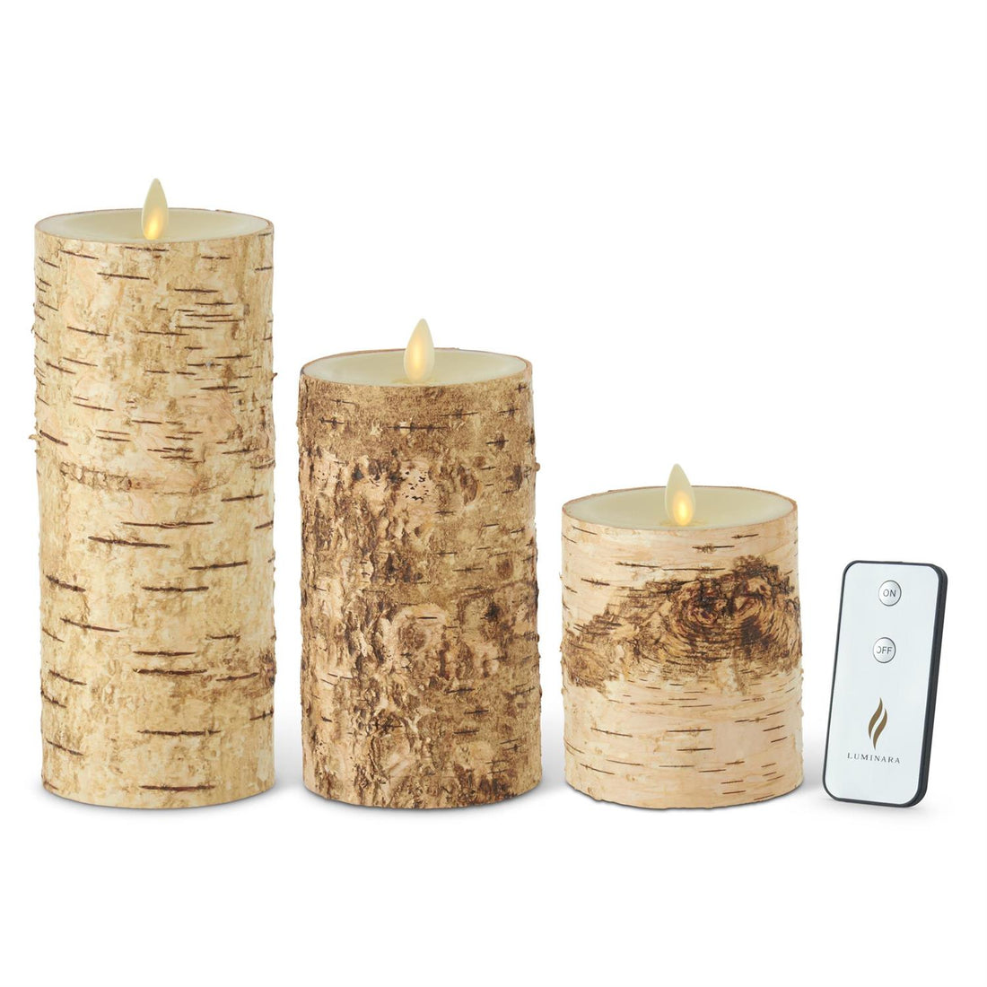 Birch Bark Wax Indoor Pillar Luminara Candle